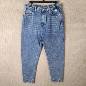 Simple Society Jeans Womens 11/30 Blue Mom‎ High Rise Acid Wash Denim Stretch